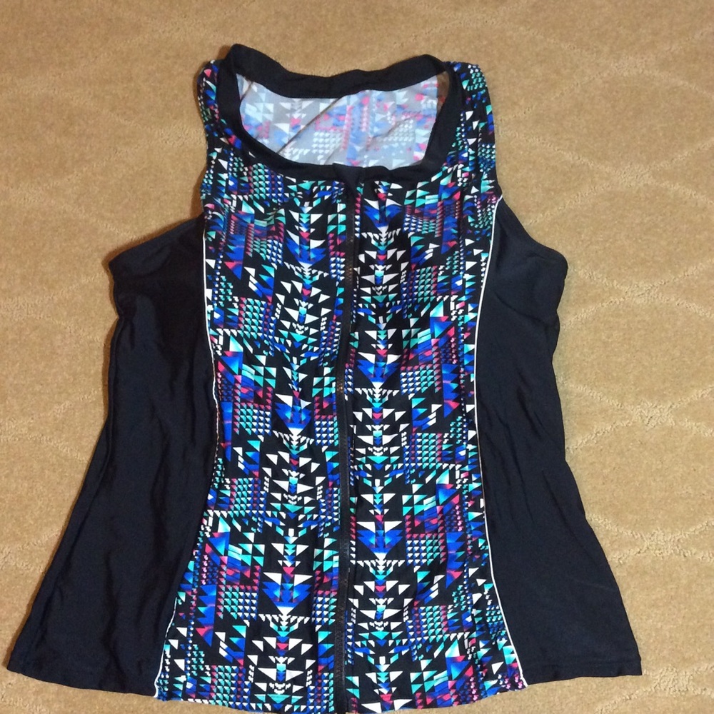 NWOT 2-Piece Zippered Tankini and Skirt, 2XL - Picture 2 of 10